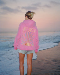 Let's Watch the Sunset Oversized Lux Hoodie in Vintage Washed Pink