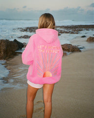 Let's Watch the Sunset Oversized Lux Hoodie in Vintage Washed Pink