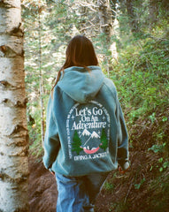 Let's Go On An Adventure Oversized Lux Hoodie in Pine Green