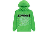 Sp5der Punk V2 Rhinestone Hoodie Bright Green