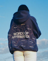 Words of Affirmation Oversized Lux Hoodie in Blue