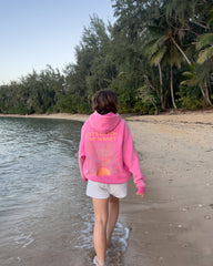 Let's Watch the Sunset Oversized Lux Hoodie in Vintage Washed Pink
