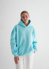 Hawaii Hibiscus Hoodie in Aquamarine