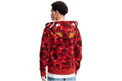 BAPE Color Camo Shark Full Zip Hoodie Red