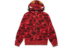 BAPE Color Camo Shark Full Zip Hoodie Red