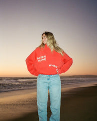 All my Friends Oversized Lux Hoodie in Red