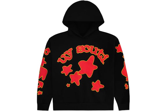 Sp5der x UY SCUTI Hoodie Black/Red